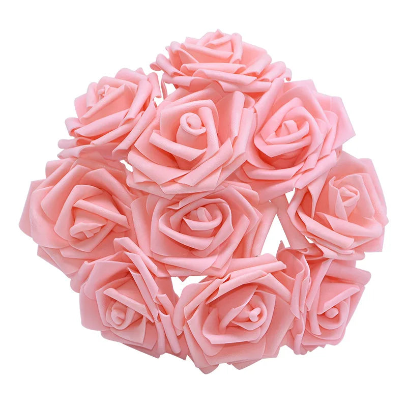 10/20/30 pçs 8cm artificial pe espuma rosa flores buquês de noiva para mesa de casamento decorações de festa em casa diy scrapbook suprimentos