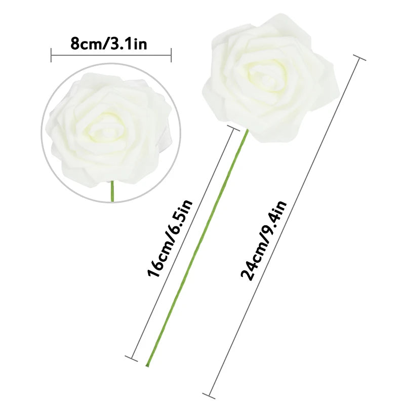 10/20/30 pçs 8cm artificial pe espuma rosa flores buquês de noiva para mesa de casamento decorações de festa em casa diy scrapbook suprimentos