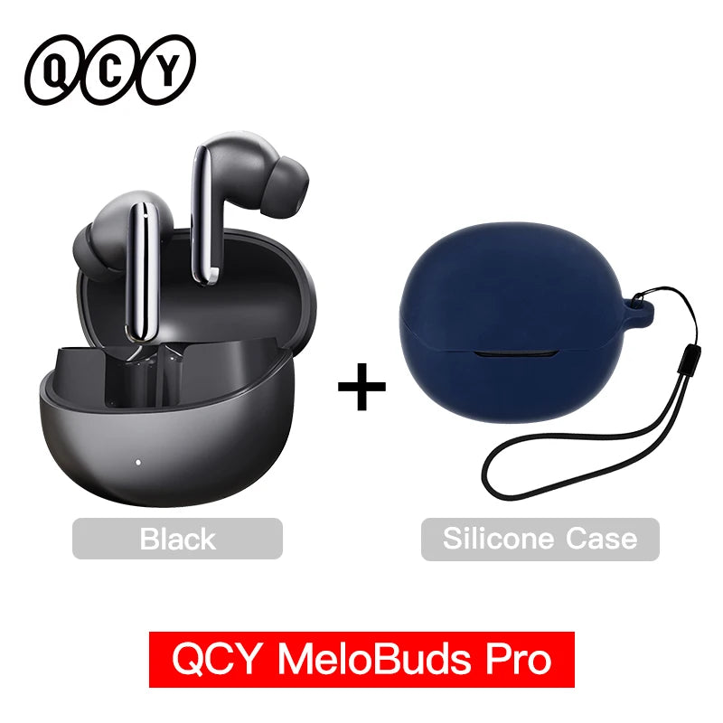 Qcy melobuds pro anc bluetooth 5.3 fones de ouvido sem fio 46db híbrido anc hi-res ldac fones de ouvido 6 microfone 34h detecção in-ear