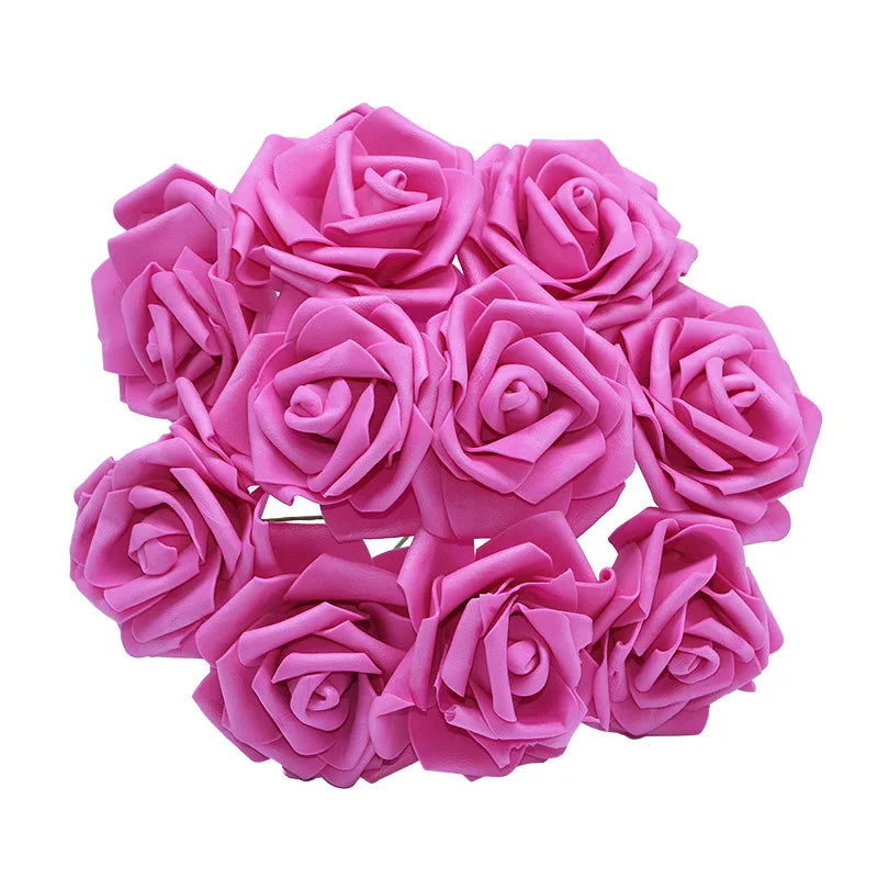 10/20/30 pçs 8cm artificial pe espuma rosa flores buquês de noiva para mesa de casamento decorações de festa em casa diy scrapbook suprimentos