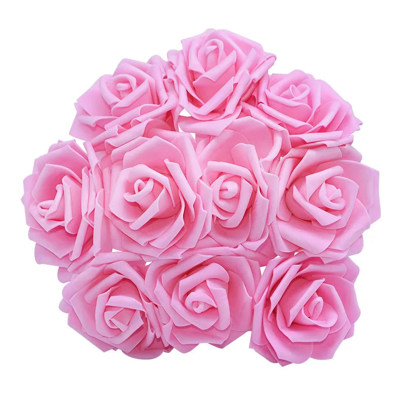 10/20/30 pçs 8cm artificial pe espuma rosa flores buquês de noiva para mesa de casamento decorações de festa em casa diy scrapbook suprimentos