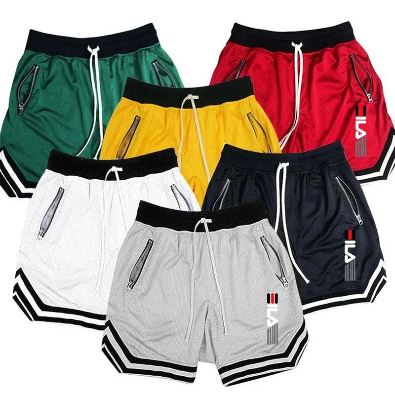 Shorts de basquete masculino de verão, roupa de praia de marca, roupa de banho sexy, cintura baixa, respirável, calças de basquete