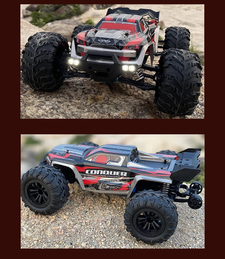 1:16 70KM/H Or 50KM/H 4WD RC Car With LED Remote Control Cars High Speed Drift Monster 4x4 Truck for Kids vs Wltoys 144001 Toys