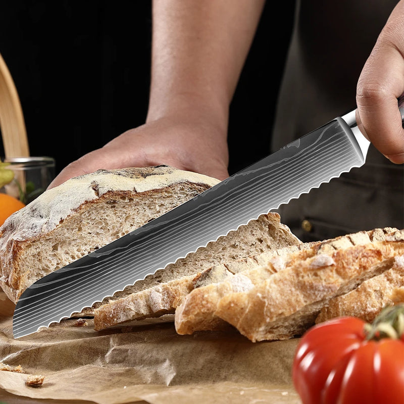 Xituo conjunto de faca de cozinha 1-9 peças, 7cr17mov aço inoxidável afiada faca de chef santoku faca de frutas cabo ergonômico pakkawoodXituo conjunto de faca de cozinha 1-9 peças, 7cr17mov aço inoxidável afiada faca