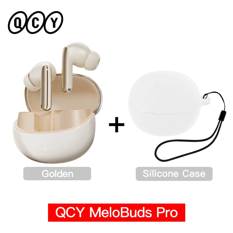 Qcy melobuds pro anc bluetooth 5.3 fones de ouvido sem fio 46db híbrido anc hi-res ldac fones de ouvido 6 microfone 34h detecção in-ear