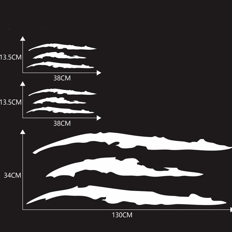 Adesivos de carro com garra fantasma, adesivo de vinil para capô de carro, modificação criativa, adesivos reflexivos, arranhões de pata do diabo, decoração de carro