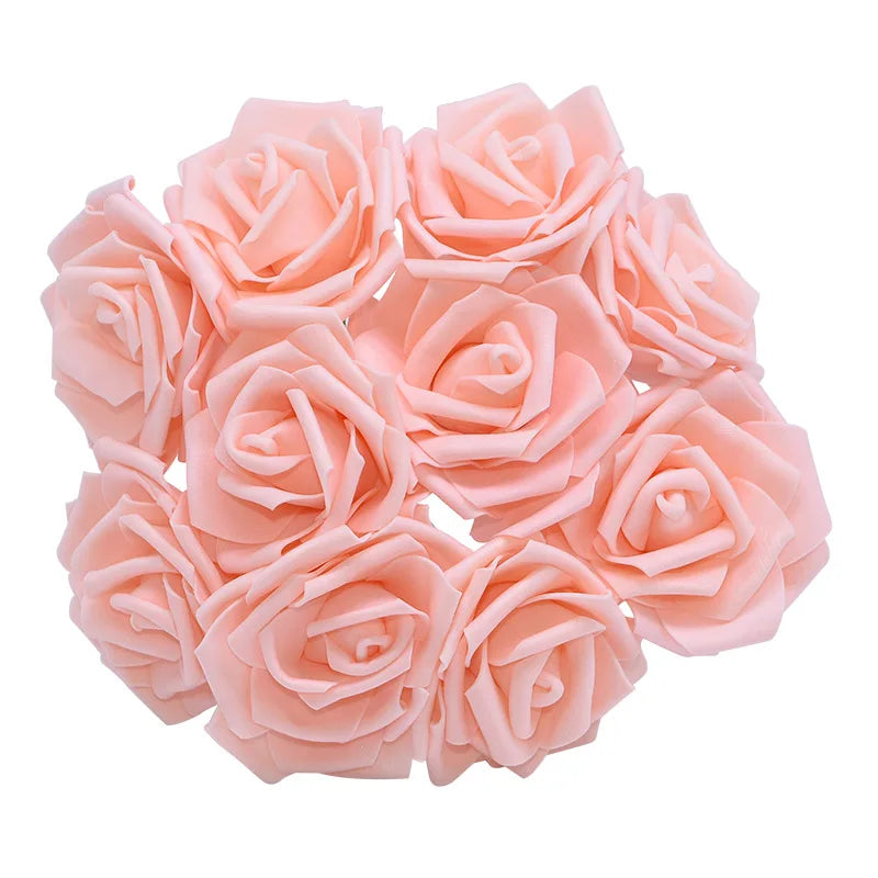 10/20/30 pçs 8cm artificial pe espuma rosa flores buquês de noiva para mesa de casamento decorações de festa em casa diy scrapbook suprimentos