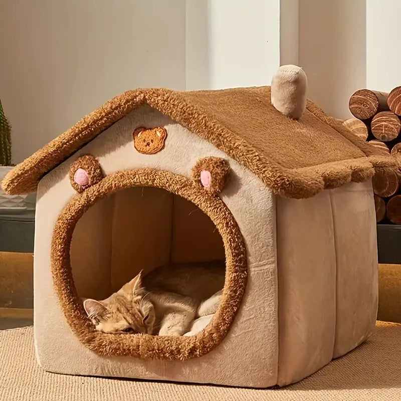 Casa dobrável para animais de estimação, removível, lavável, casa para gatos, filhotes, sofá, cama para animais de estimação, para cães extra pequenos e gatos pequenos e médios