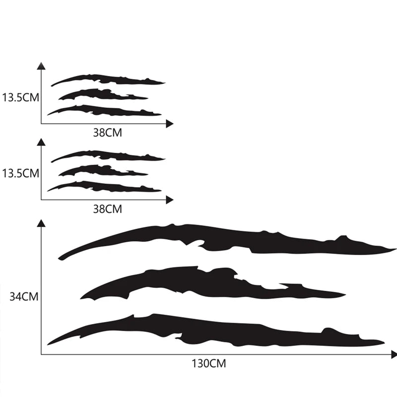 Adesivos de carro com garra fantasma, adesivo de vinil para capô de carro, modificação criativa, adesivos reflexivos, arranhões de pata do diabo, decoração de carro