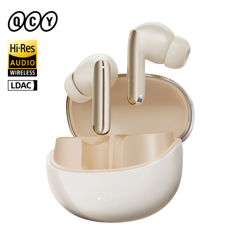 Qcy melobuds pro anc bluetooth 5.3 fones de ouvido sem fio 46db híbrido anc hi-res ldac fones de ouvido 6 microfone 34h detecção in-ear