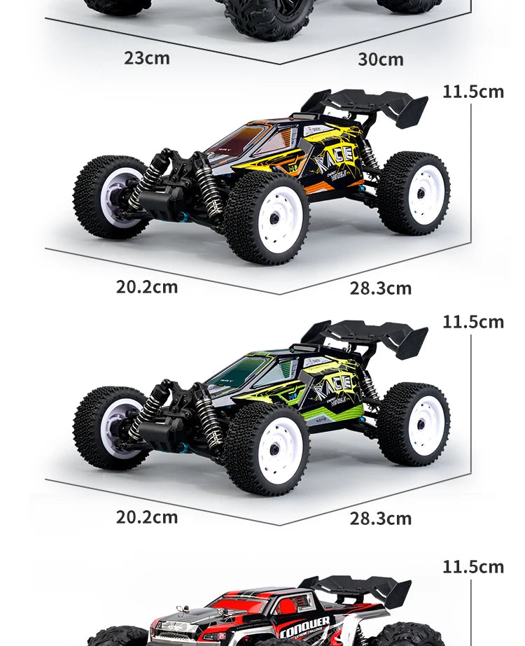 1:16 70KM/H Or 50KM/H 4WD RC Car With LED Remote Control Cars High Speed Drift Monster 4x4 Truck for Kids vs Wltoys 144001 Toys