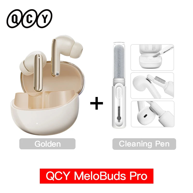 Qcy melobuds pro anc bluetooth 5.3 fones de ouvido sem fio 46db híbrido anc hi-res ldac fones de ouvido 6 microfone 34h detecção in-ear