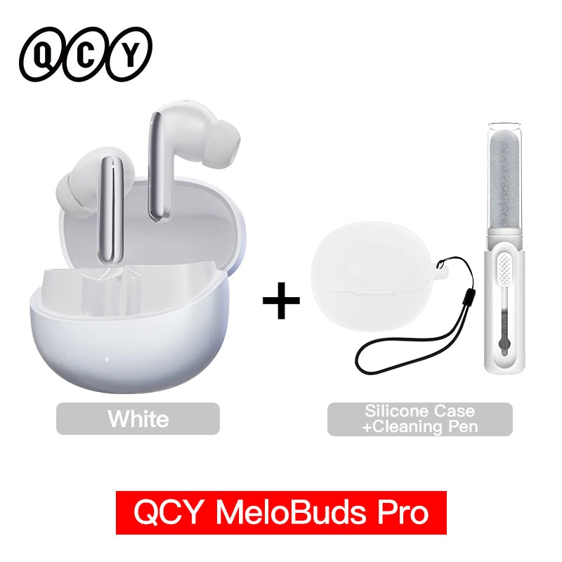 Qcy melobuds pro anc bluetooth 5.3 fones de ouvido sem fio 46db híbrido anc hi-res ldac fones de ouvido 6 microfone 34h detecção in-ear